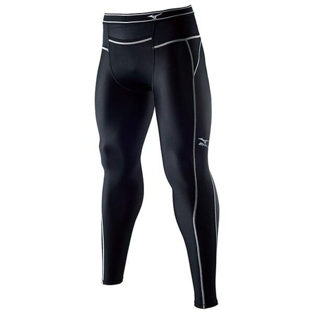Mizuno Bio Gear BG3000R Mens 4XO+5 Compression Long Tights Black Silver NWT